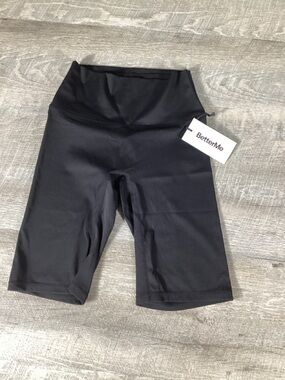 BetterMe Biker Shorts Womens Size Medium Black High Waist Gym Workout Activewear